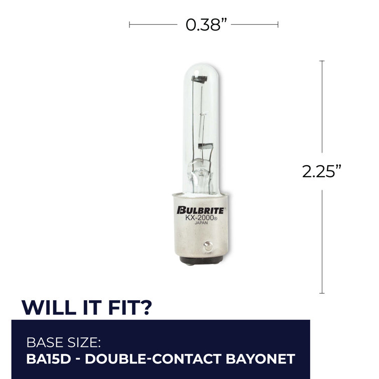 Bulbrite Industries 60 Watt T3 BA15d/Small Cap Dimmable 2700K